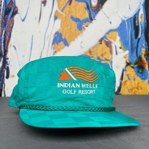 vtg '80s Indian Wells Golf Resort California strapback windbreaker rope hat